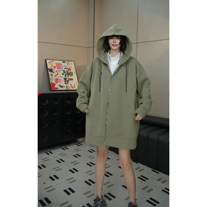 3429-200斤可穿秋冬洋气大版加绒卫衣外套(衣长76 -82/胸围150）