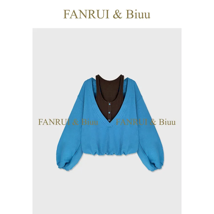 FANRUI/泛芮「贝贝biuu」100棉原创百搭独特时髦设计感卫衣女B18588