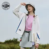 帕拉丁冬季女款上装时尚连帽拼色设计外套1912665