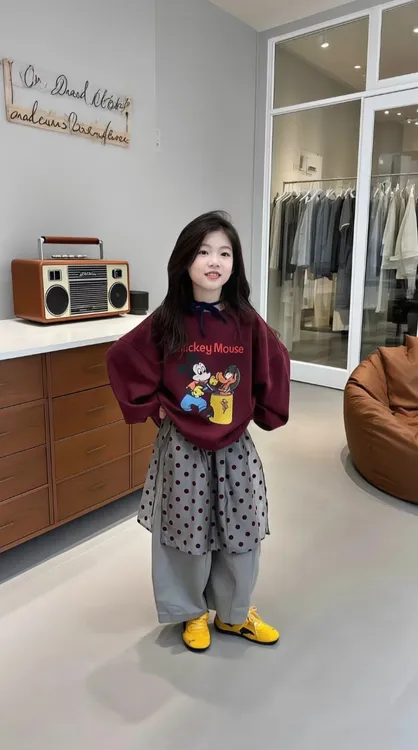 【秋上新】2025秋冬女童韩版卡通卫衣套装儿童洋气上衣长裤屁帘套装