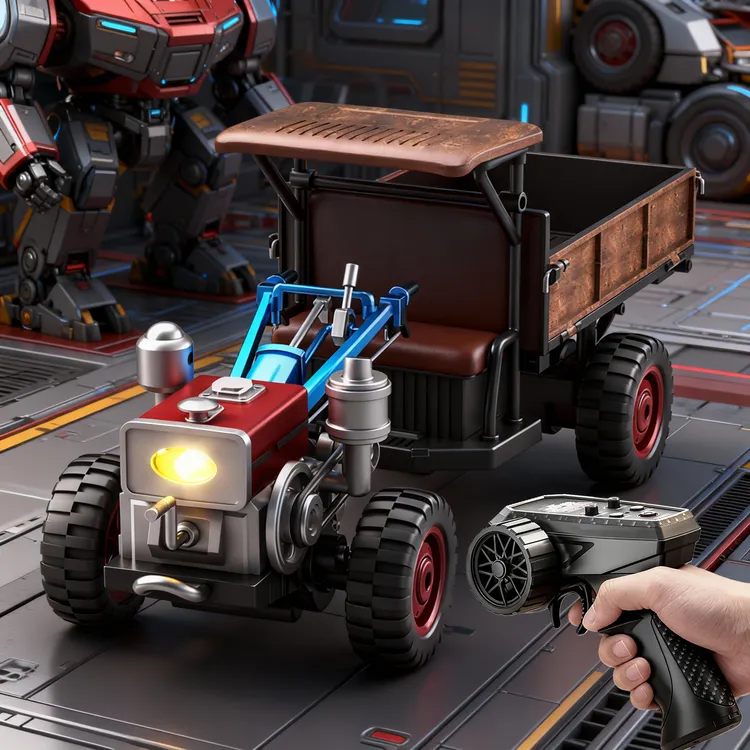 2025新品手扶拖拉机遥控车怀旧复古全比例四驱仿真RC男孩玩具礼物