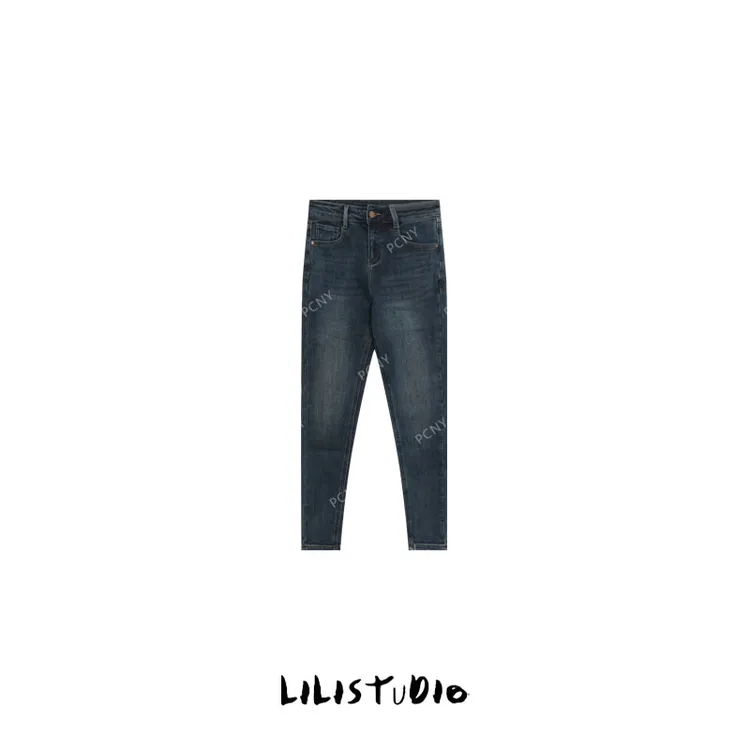 PCNY「塑性小脚」不理理冬季新款小众女装时尚休闲修身显瘦牛仔裤