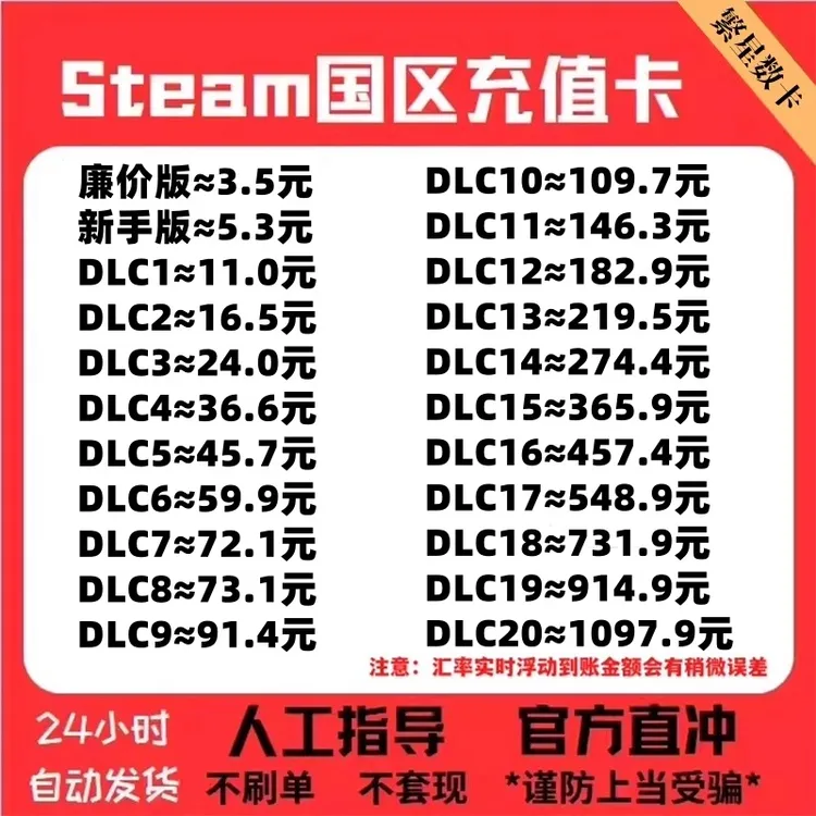 【自动秒发】Steam充值中国区充钱中国钱包充值码余额pubg