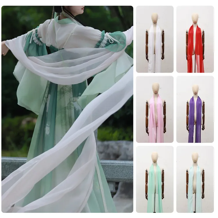 【可定制】一梦惊鸿天丝雪纺舞蹈披帛汉服国风汉服装敦煌舞纯色飘带