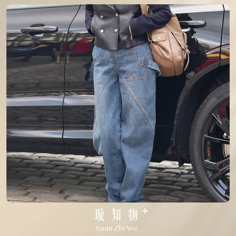 雨夜牛仔长裤 水洗白棉柔牛仔 解构剪裁王璇原创设计