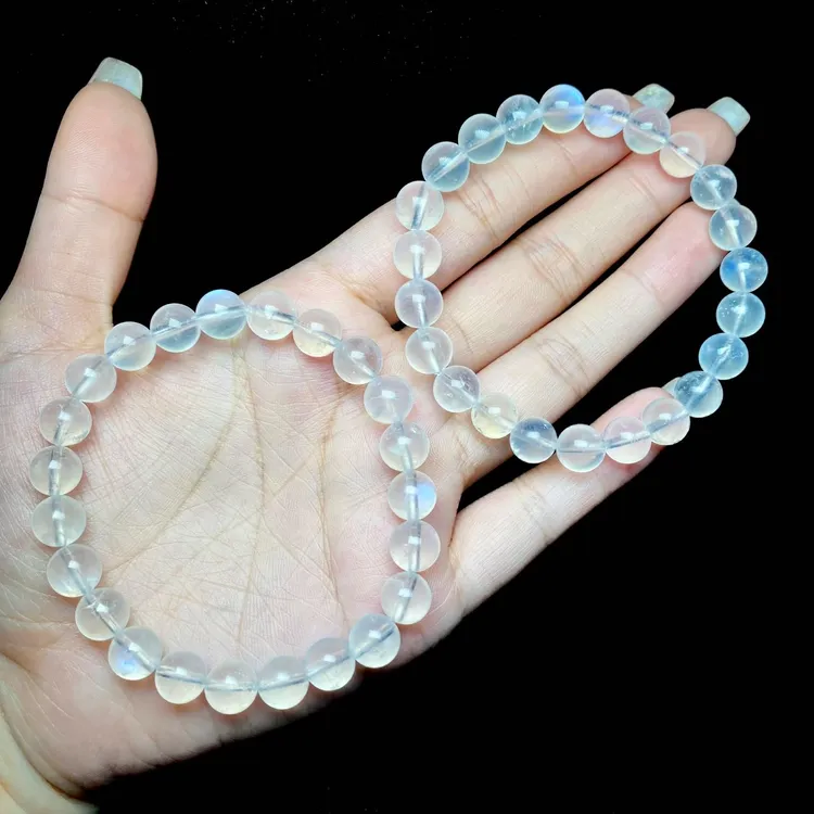 【云上叙】蓝月光石单圈手串-多样性发其一-7.5mm+-V07302-M（甄选）