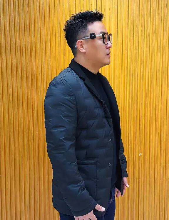 商务轻奢质感 男士冬季 分仓压胶轻量化85%鸭绒修身小西服外套