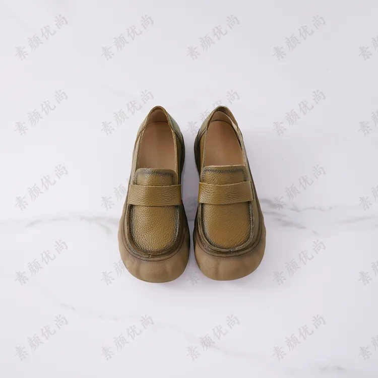 【素颜】2025新款百搭轻便头层牛皮懒人休闲鞋