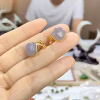 和田玉银S925镶嵌耳饰