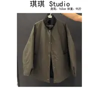 《琪琪家》秋冬季新款重工设计领卡扣宽松显瘦减龄夹棉外套23039-B