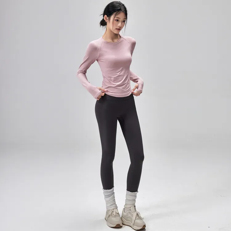 高级感瑜伽服女套装秋冬款普拉提训练健身长袖显瘦跑步运动上衣新