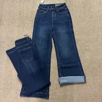 RM-加绒冬高腰显瘦微喇牛仔裤复古保暖4366