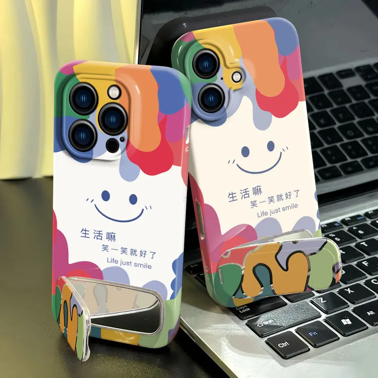 彩色笑脸涂鸦适用于苹果16promax手机壳华为小米oppo荣耀vivo