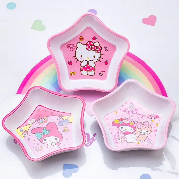 三丽鸥五星形状儿童碗餐具家用女宝宝碗勺创意幼儿园小学生吃饭碗