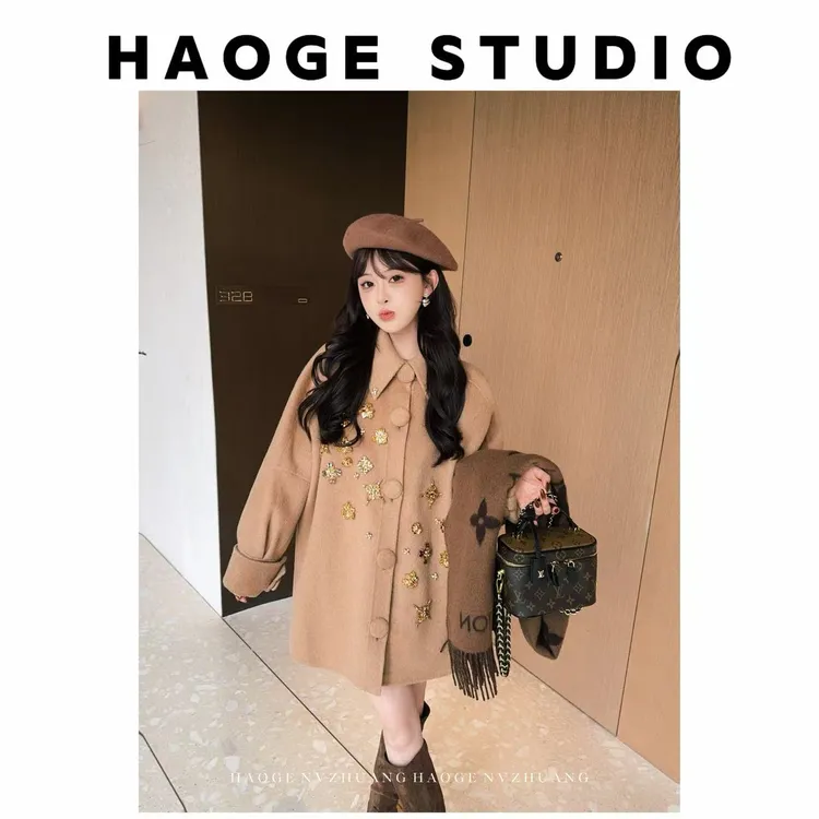 浩哥严选●重工大衣HGQ5DY3919A全羊毛大衣预气质洋气时尚韩版