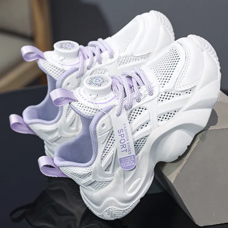 安­­ 踏适用女童运动鞋夏季儿童跑步鞋女孩轻便透气小白鞋中大童