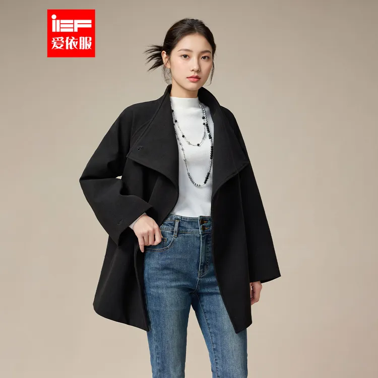 IEF/爱依服2025新款冬季韩版显瘦气质女人味呢绒中外套