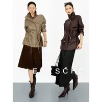 尼采官方直营｜轻量感皮衣｜中古风质感中长款风衣夹克皮衣30121