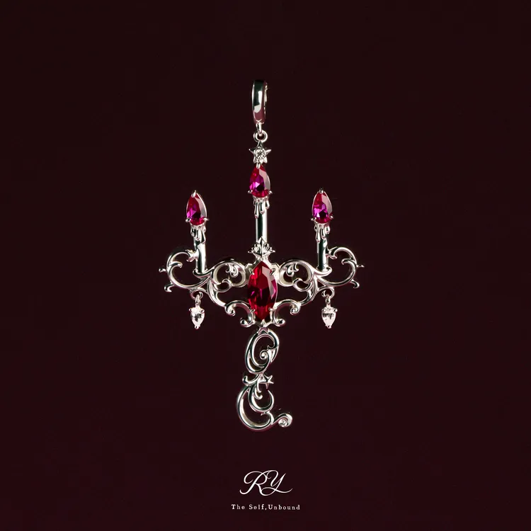 铜合金项链 Art Déco【温暖烛台】原创设计梦幻鸢尾童话礼物烛台