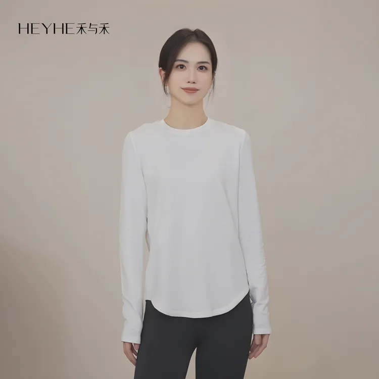 小禾【LOVE T】莫代尔高织细毛圈拉绒圆领打底遮肉显瘦长袖针织衫