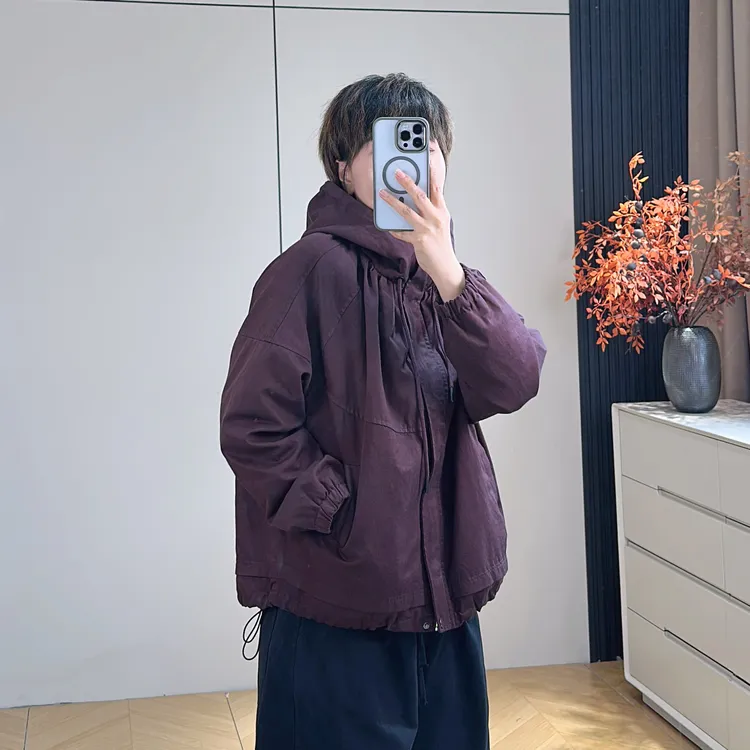 冬季棉服工装连帽外套秋冬宽松休闲遮肉显瘦棉服加厚棉衣外套