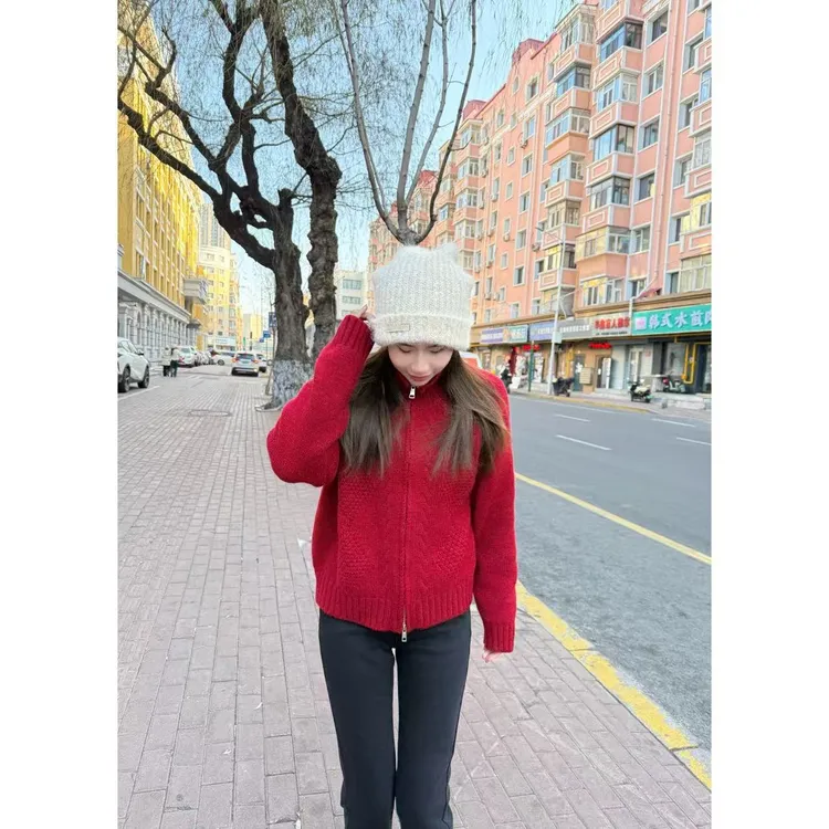 【立领慵懒针织毛衣】小允姐姐2025新款时尚气质毛衣