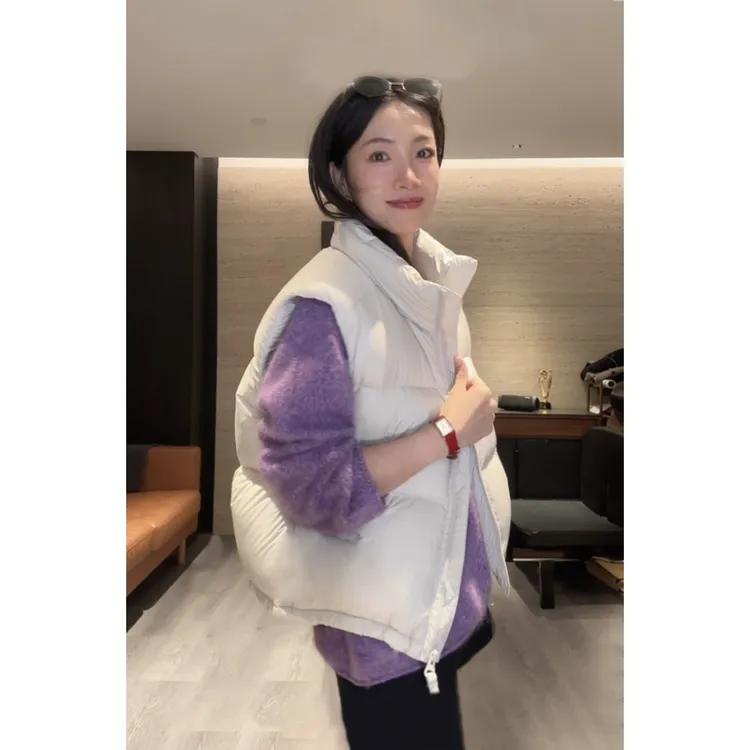 【rumi小店】“雪绒暖”25秋冬百搭宽松经典立领加厚无袖马甲7180bx