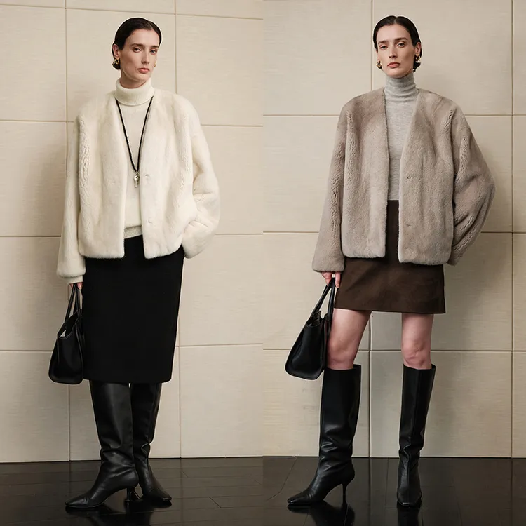 MSBEAST/野兽小姐进口天鹅绒整貂_及简爆款V领水貂皮草丨挪威清晨