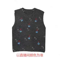 冬-续吉麻衣25-2912圆领百搭休闲绣花无袖针织马甲