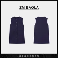 ZM BAOLA【玉衡】蓝调肌理小众无袖连衣裙CW830-M2