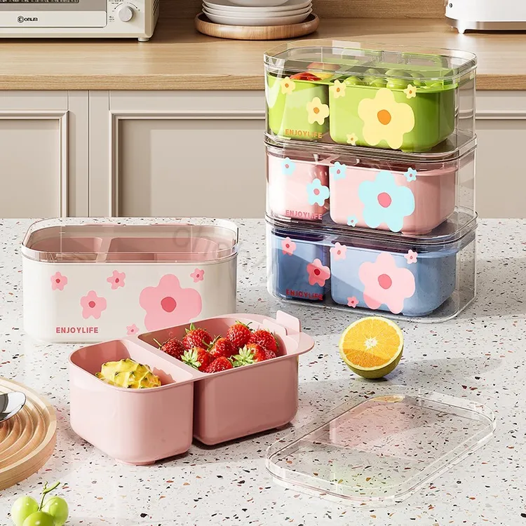 洗水果沥水篮2025新款双层多巴胺沥水盒家用厨房洗菜篮精致水果盘