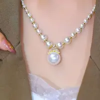 合金仿珍珠项链 【重百优选】经典珍珠项链百搭流行时尚颈链锁骨链