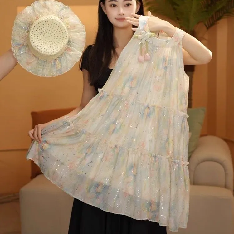 女童新款夏季碎花裙甜美儿童夏装薄款时尚洋气公主精致连衣裙