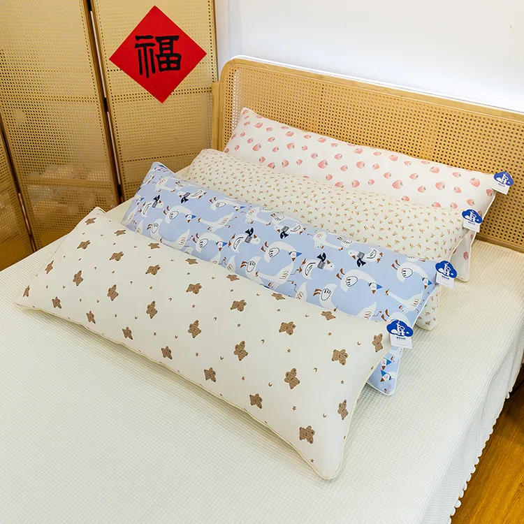 可爱卡通全棉双层纱孕妇侧睡夹腿可拆洗长条抱枕睡觉专用靠枕适用