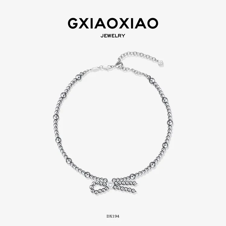 G XIAOXIAO 镀K金 韩式大气时尚简约通勤百搭灰色项链 DX194