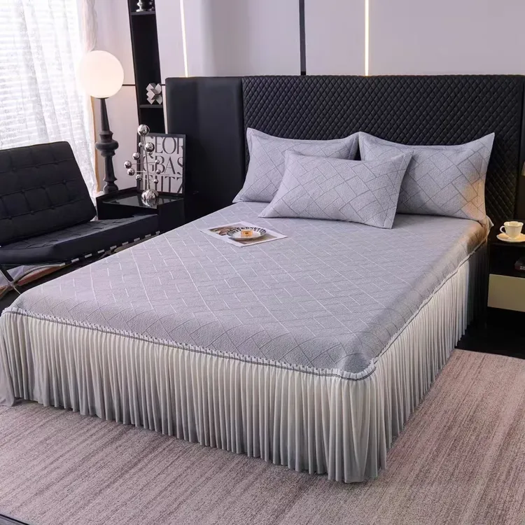 复合面渐变色冰豆豆凉席三件套