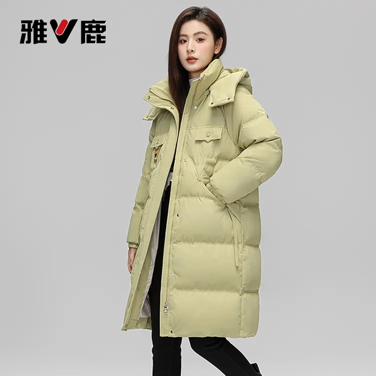 V/雅鹿【极寒】新款连帽时尚减龄韩版宽松加厚保暖鸭绒羽绒服外套女