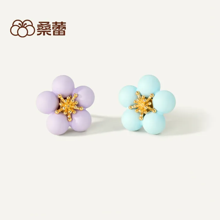 Social Talent/桑蕾 合金耳饰 【棉花】花朵设计精致百搭气质耳钉商品图