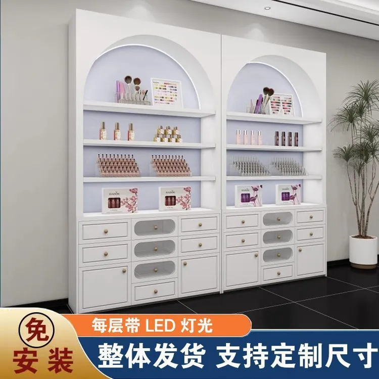 指甲油展示柜美甲店甲油胶货架化妆品甲油胶收纳展柜护肤品置物柜