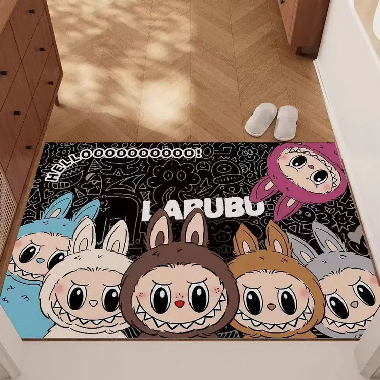 卡通拉布布玄关入户地垫卧室床边地垫防滑吸水耐磨好打理可裁剪