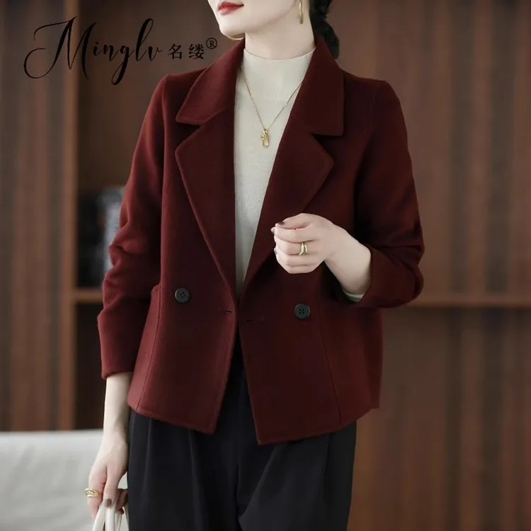 名缕女设计感优雅2026年冬季新款双面呢轻奢气质高级感女毛呢外套