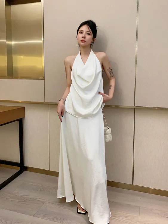 2025新款老钱风INS风休闲风夏季时尚套装裙子无袖气质休闲套装