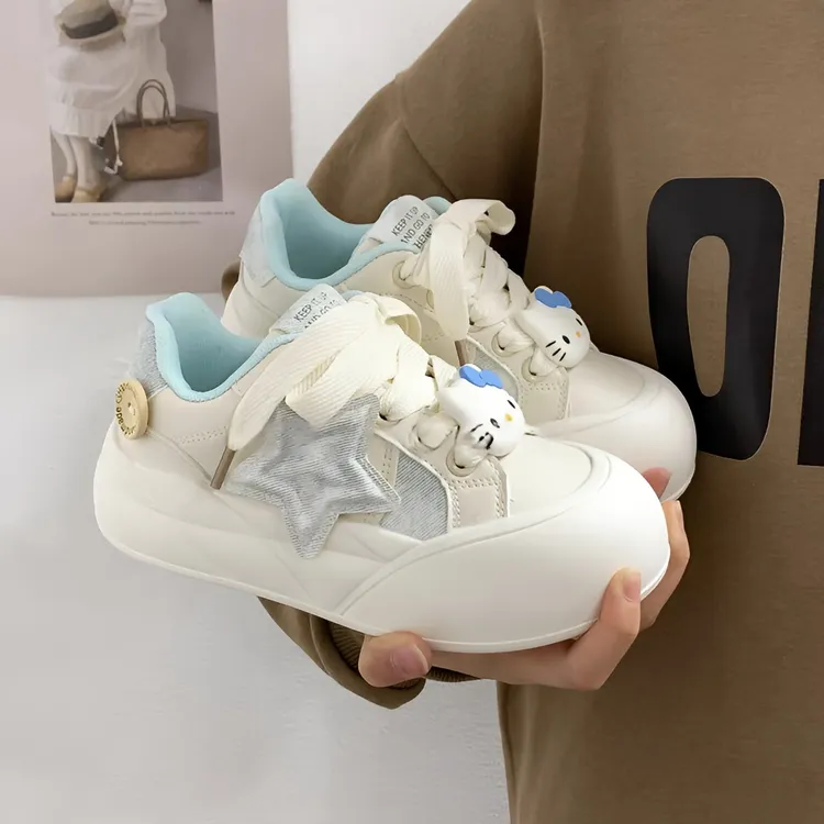 厚底平底女鞋松糕底板鞋通用休闲板鞋春夏季学生ins布鞋小白鞋女