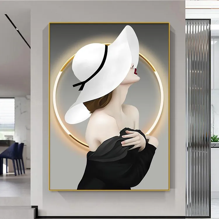 艺术美女玄关装饰画客厅入户走廊沙发挂画卧室高级感壁画美容院画