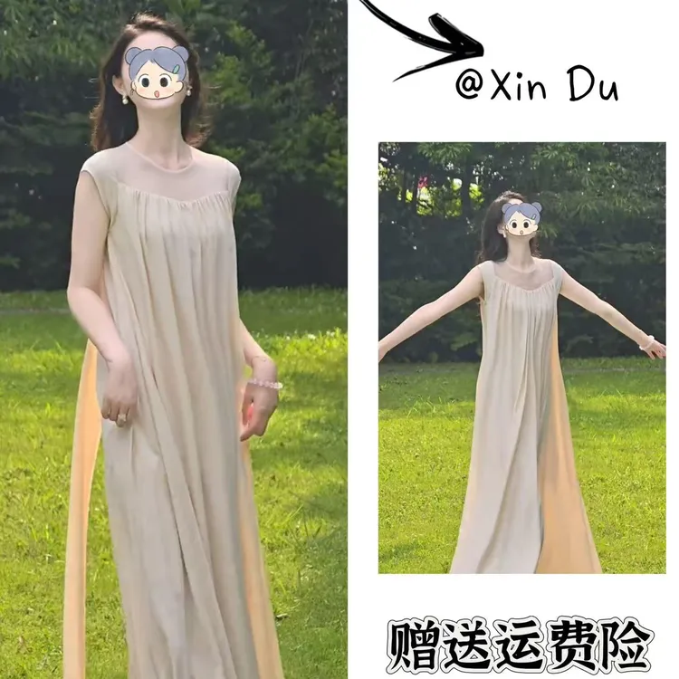 2025夏季新款时尚显瘦气质女士网红洋气连衣裙百搭款D21882