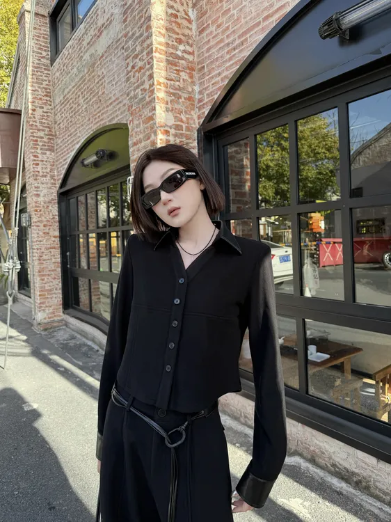 邓蕾婷【超顶风范】冬季新款加厚拼皮气质高级感显瘦时尚百搭上衣