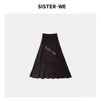 薇姐【群像之褶】Sister·We秋冬新款高腰针织半身裙6186