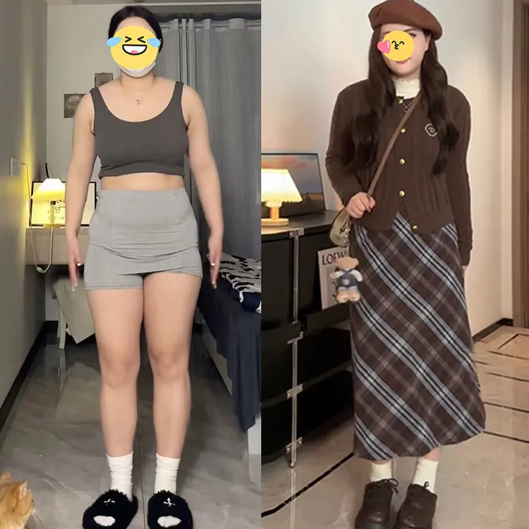 大码麻花刺绣长袖毛衣女2025新款秋季针织开衫外套格纹长裙两件套