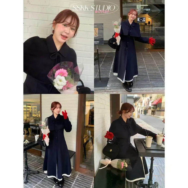 KMZY/KMZY山_山【明洞欧尼】微胖韩版气质感斗篷披肩双面呢大衣外套