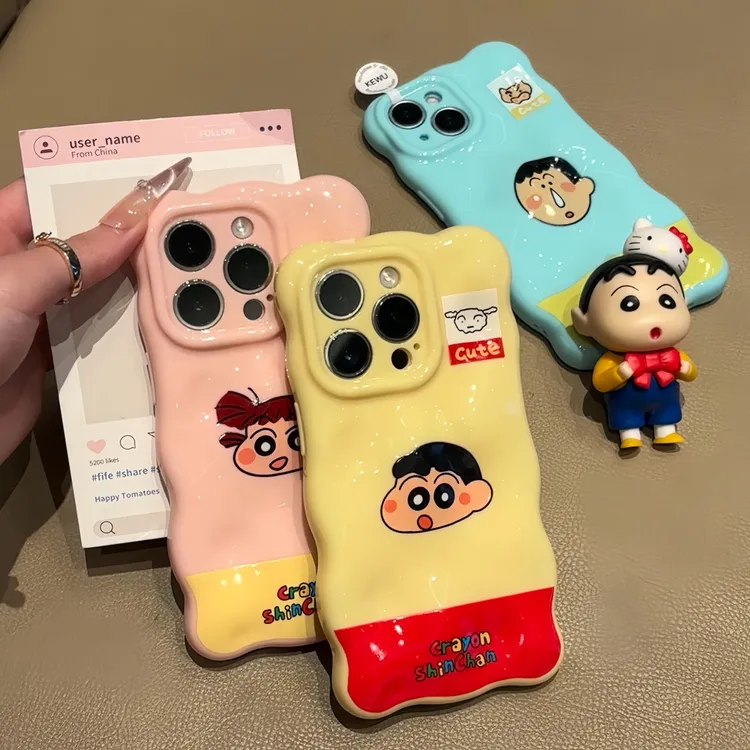 可爱小新妮妮阿呆适用苹果16promax手机壳iPhone15防摔14/13软11